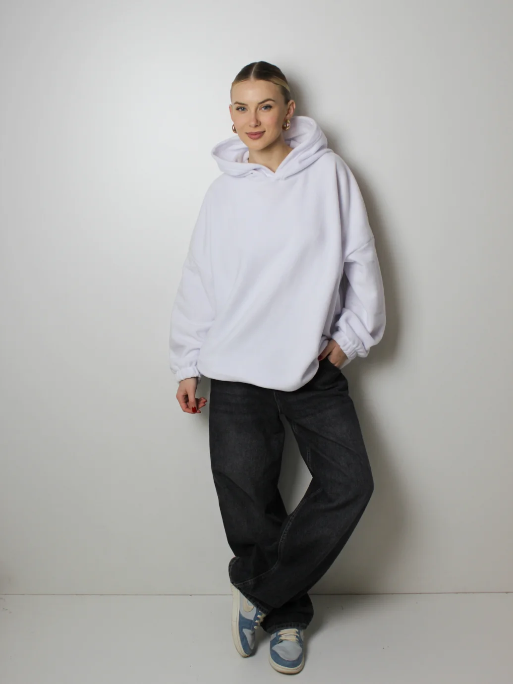 Худі оверсайз унісекс з дабл-флісу білий ONE SIZE 10334