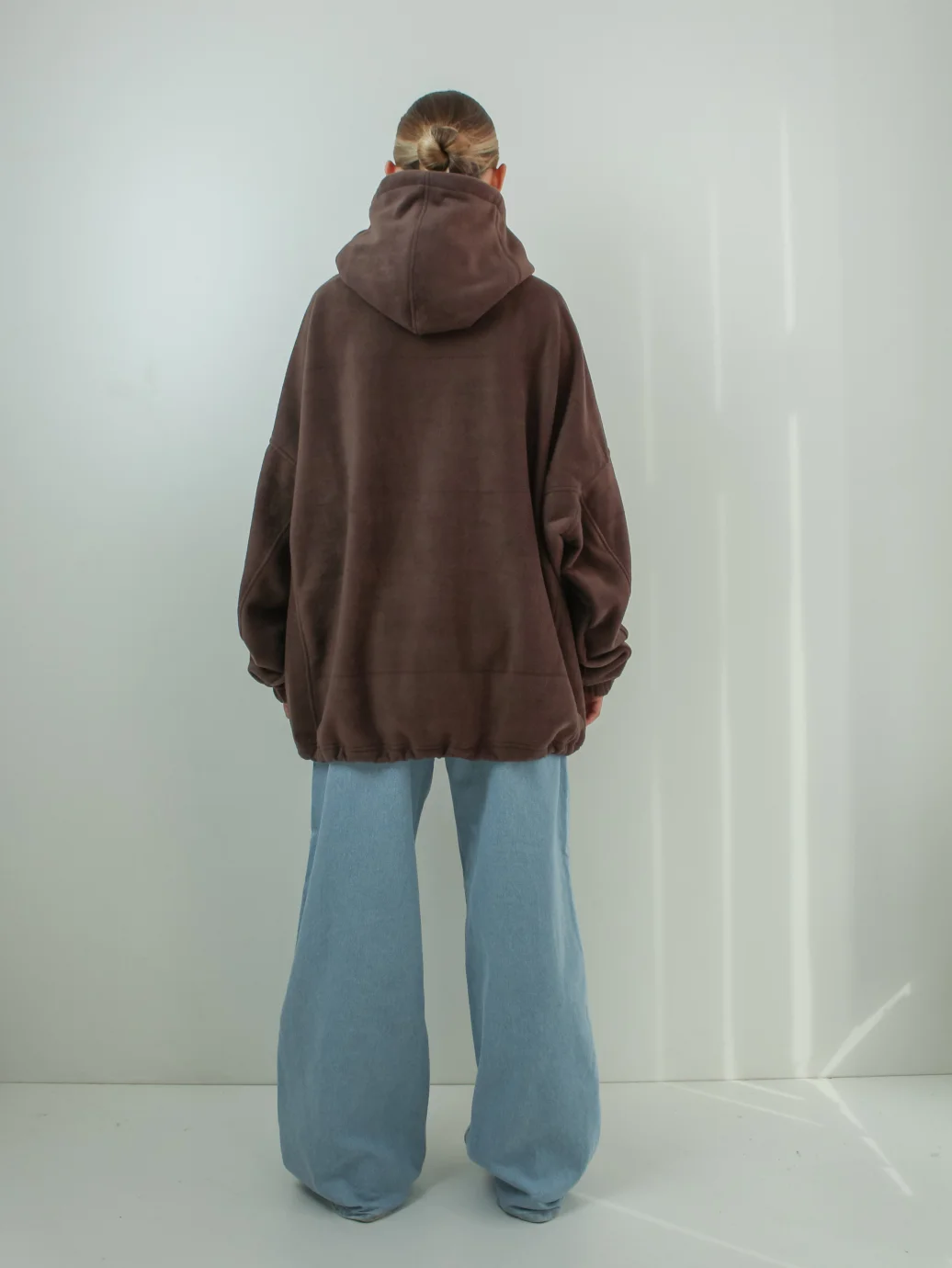 Худі унісекс оверсайз фліс шоколадний ONE SIZE 10024