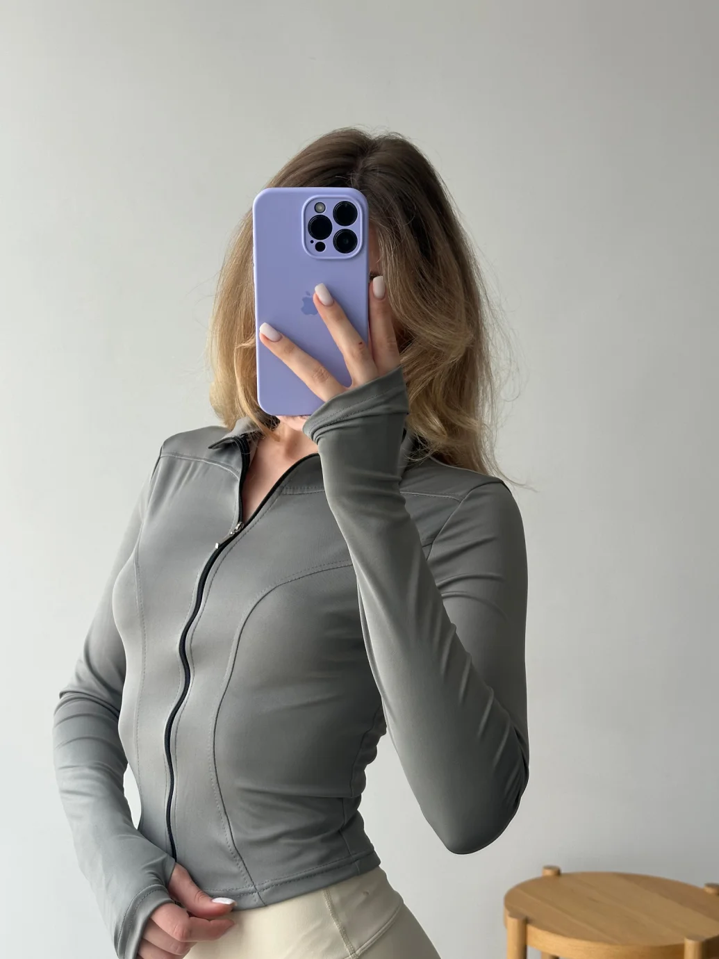Спортивна кофта жіноча мікродайвінг сірий 