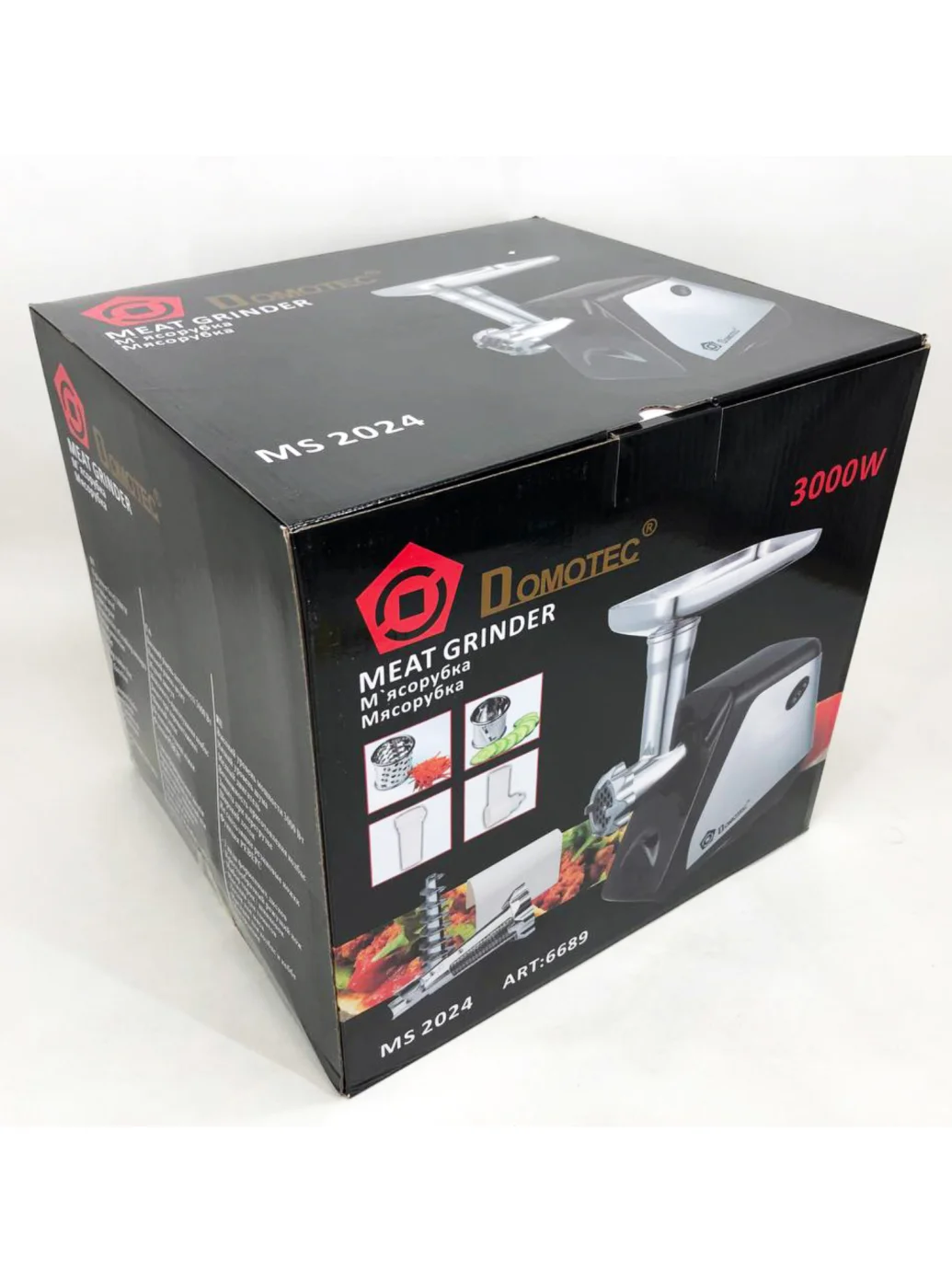 М'ясорубка DOMOTEC MS-2024 (3000Вт, томати, терки/шатківки)