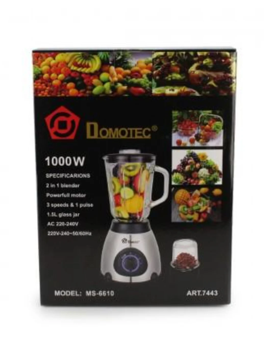 Блендер стаціонарний DOMOTEC MS-6609 1000Вт (Сірий)